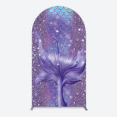 Lofaris Glitter Mermaid Purple Summer Vibe Arch Backdrop